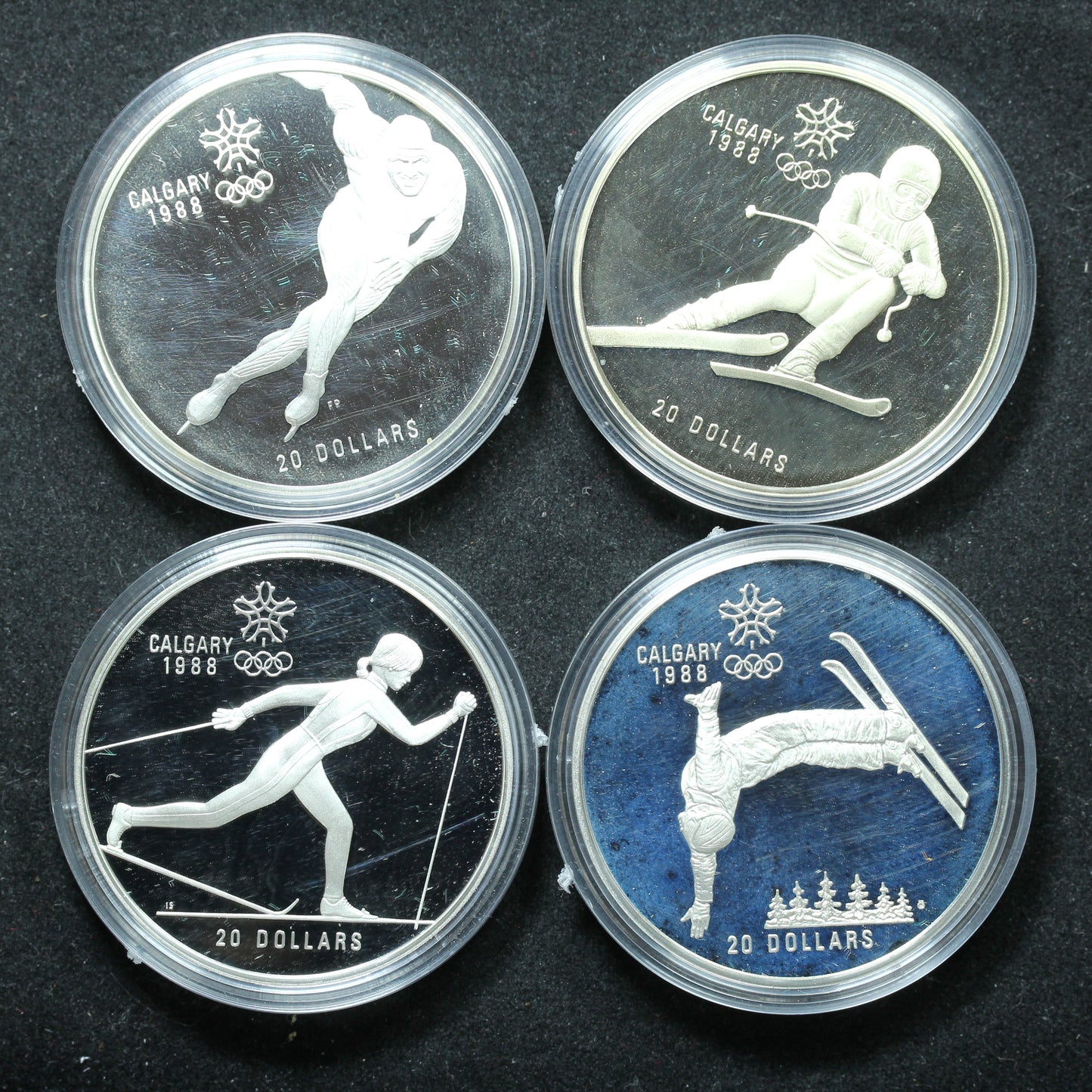 1988 Silver 10 Coin Calgary Winter Olympic Coin Set w/ Box and COA