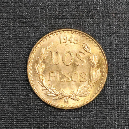 1945 2 Pesos Dos Pesos Mexico Gold Coin