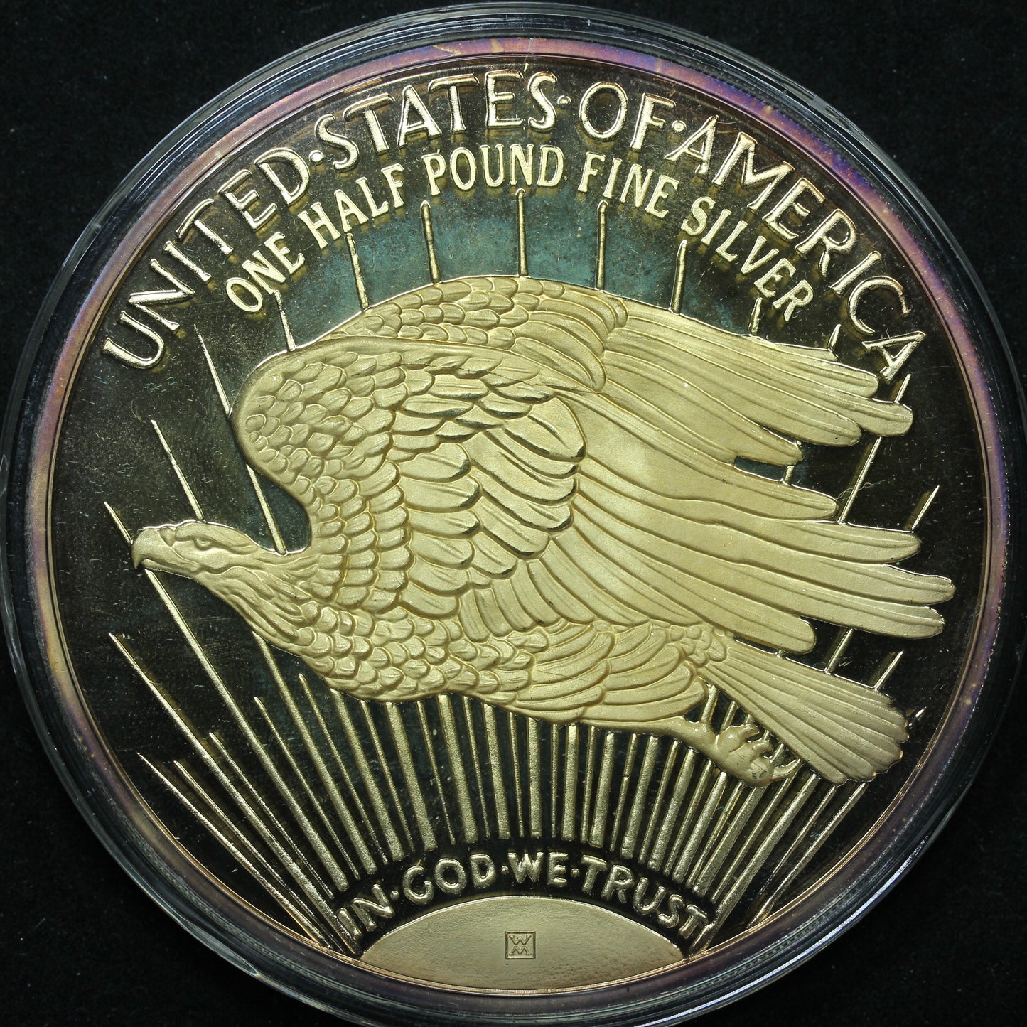 1997 Washington Mint Half Pound 'Golden Eagle' 8 oz .999 Fine Silver Round w/ Box & COA