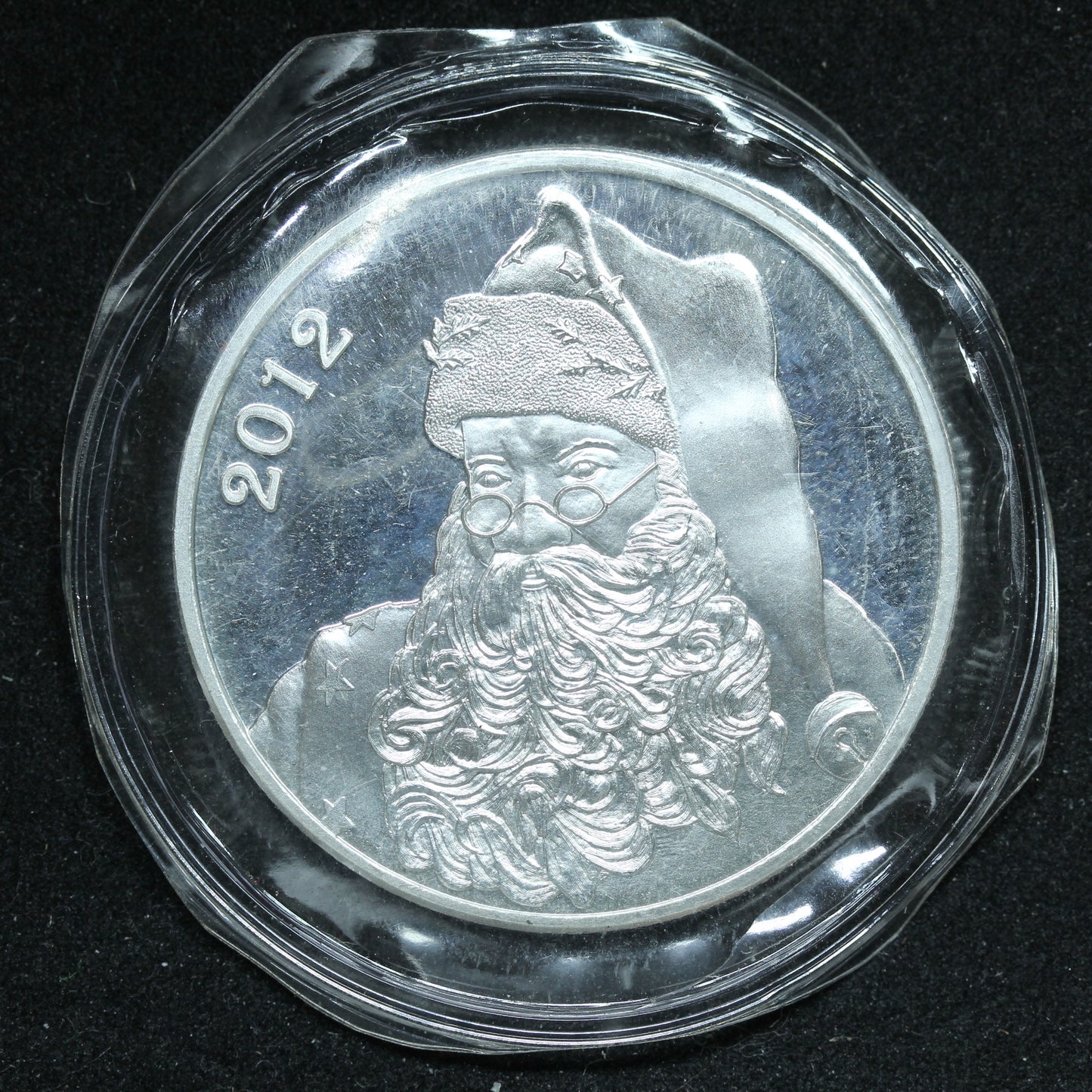 1 oz .999 Fine Silver - 2012 Christmas Santa Claus Peace & Joy Engravable SEALED