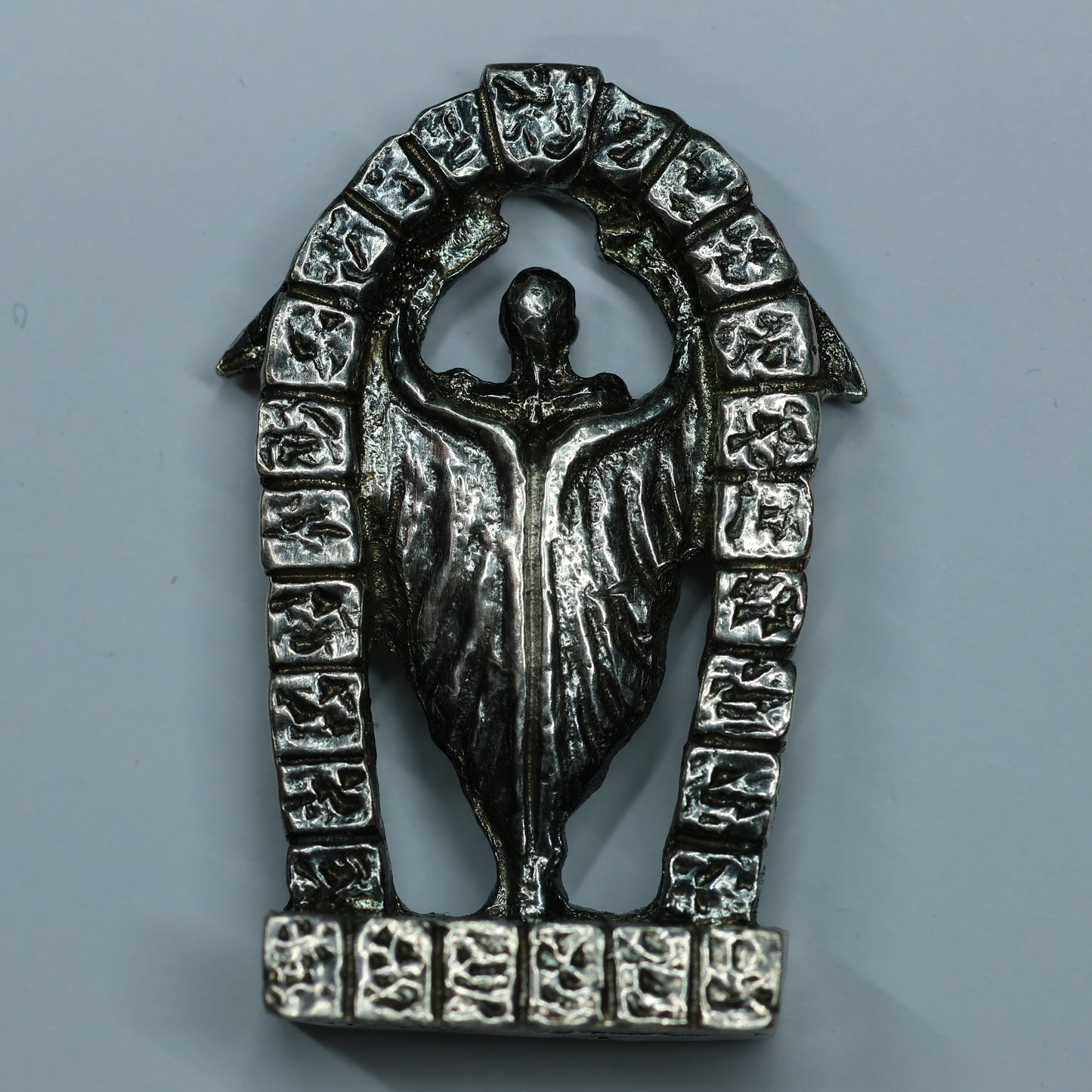 1.24 oz .999 Fine Silver 3D Skeleton Fallen Angel Archway Poured Silver - Rix Metal Worx