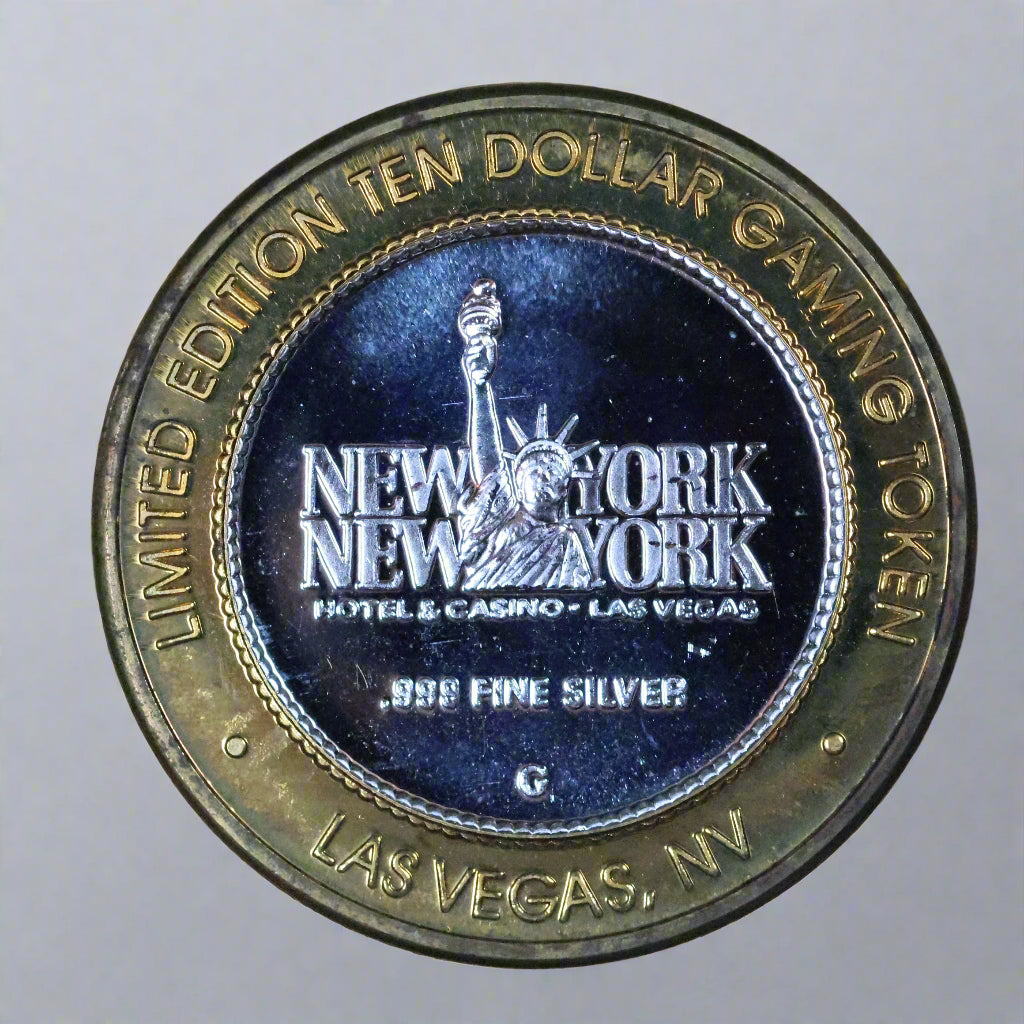 New York New York $10 Gaming Casino Token - .999 Fine Silver - Rita Rudner w/ Capsule