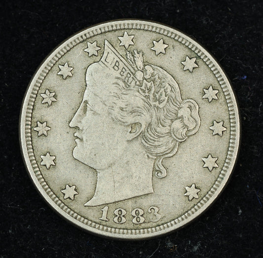1883 V Nickel WITH CENTS Five Cent Coin 5c Liberty