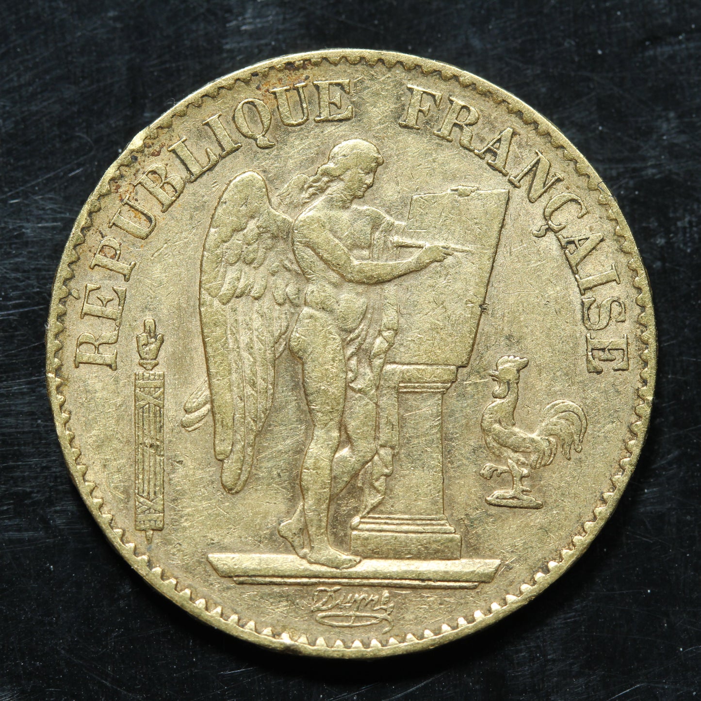 1889 A French Gold 20 Francs Lucky Angel Coin - KM# 825
