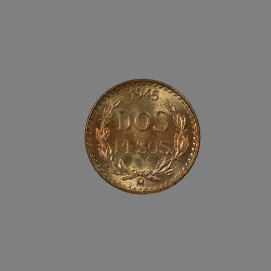 1945 2 Pesos Dos Pesos Mexico Gold Coin