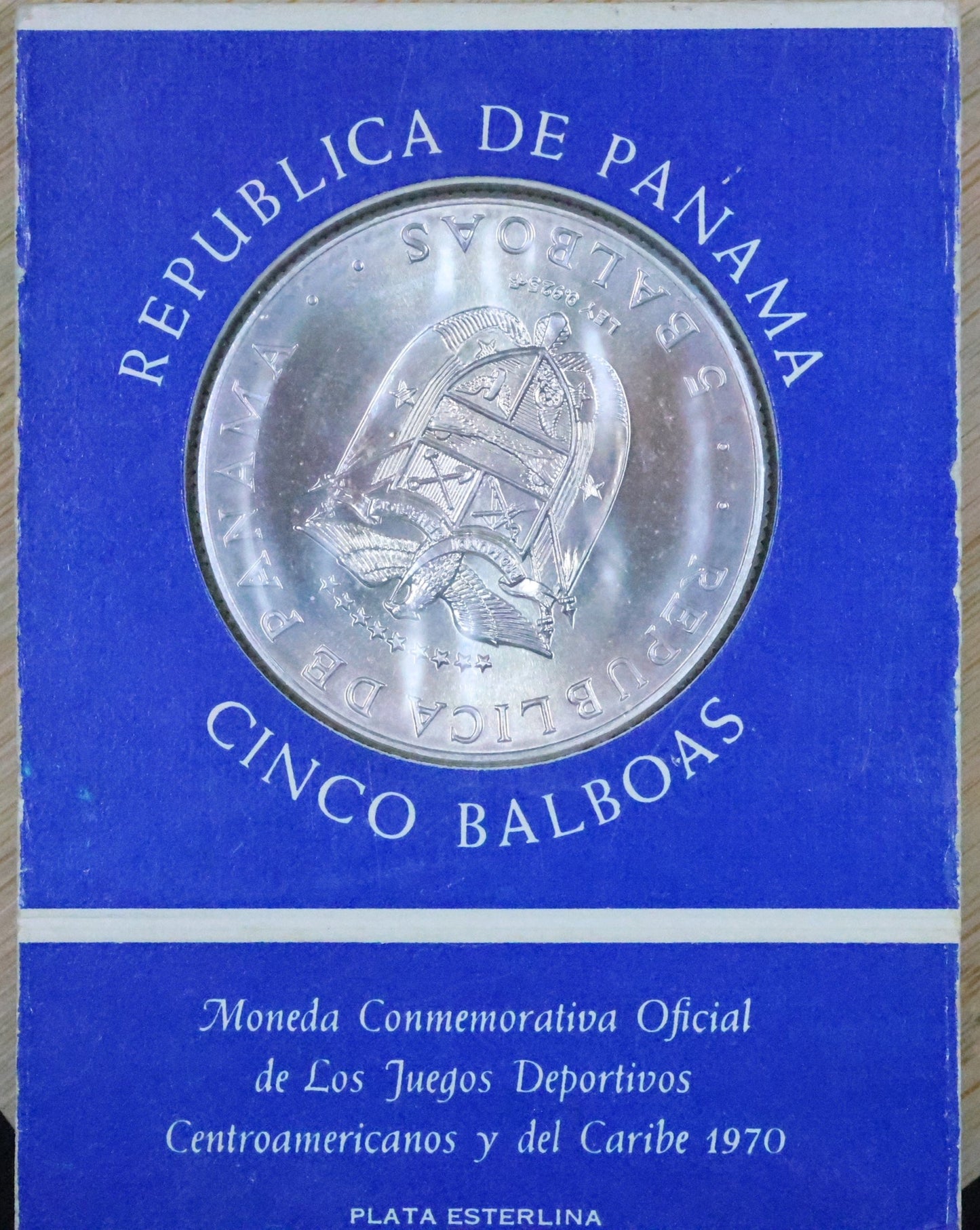 1970 Republic of Panama Five 5 Balboas Silver Uncirculated Coin Original Package