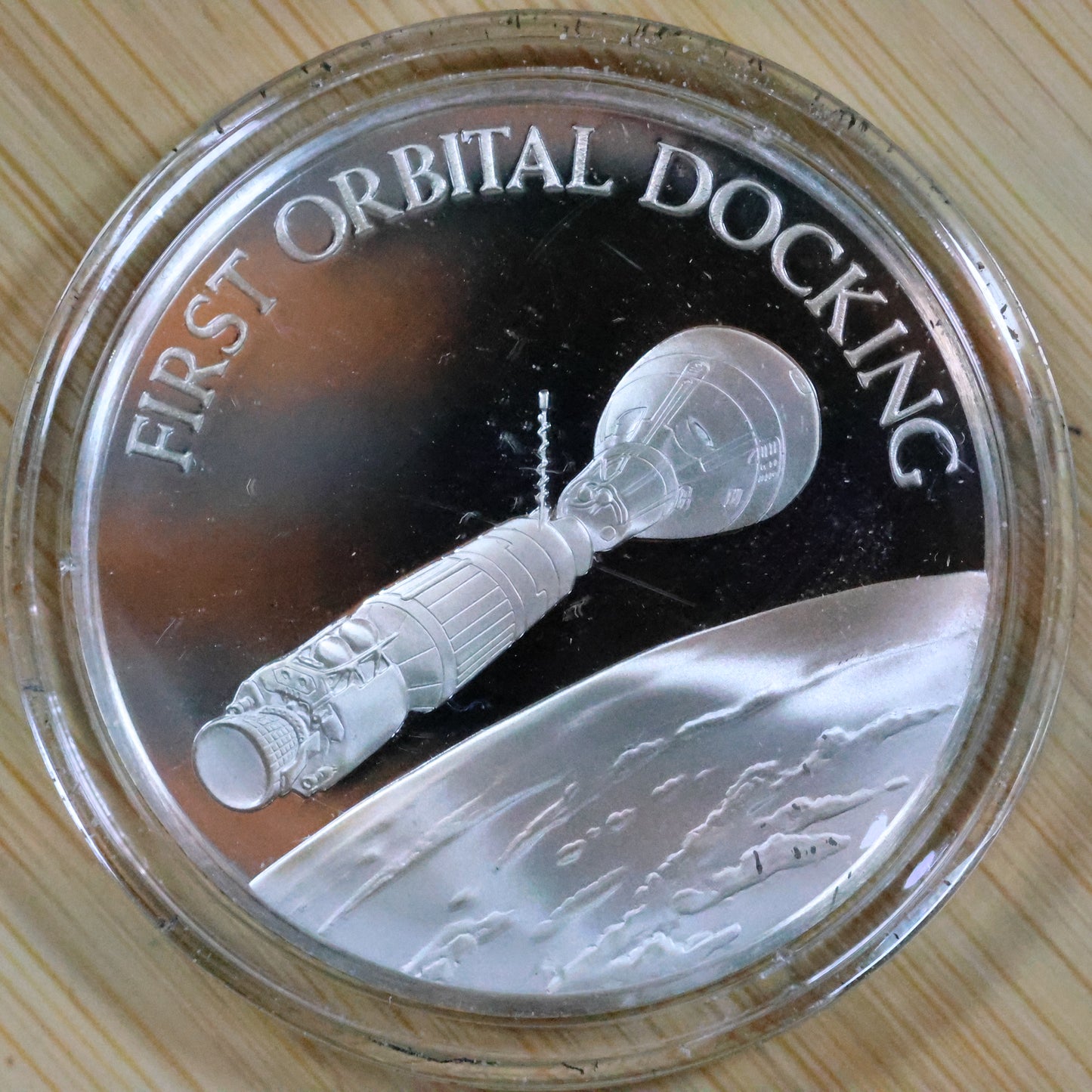 Franklin Mint American Space Flight Medal - Gemini VIII Sterling Silver Proof w/ Capsule