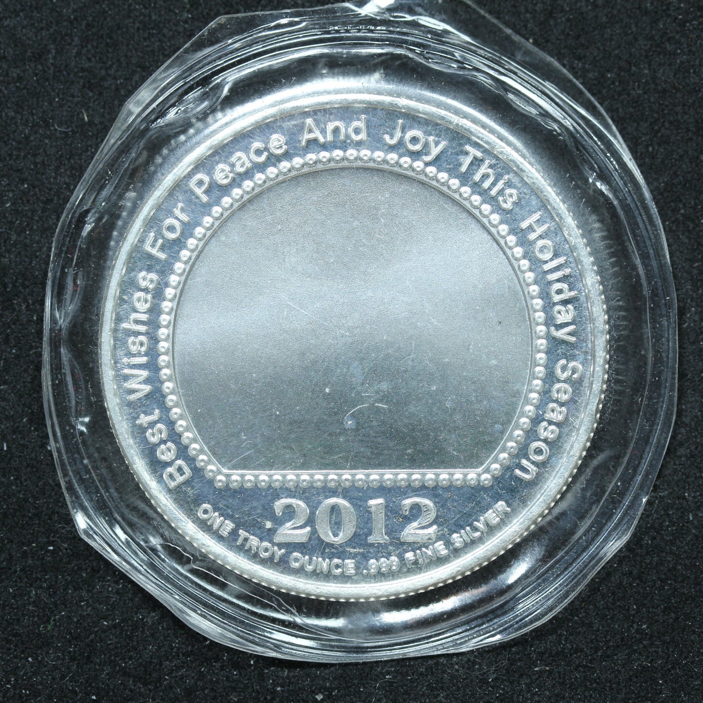 1 oz .999 Fine Silver - 2012 Christmas Santa Claus Peace & Joy Engravable SEALED