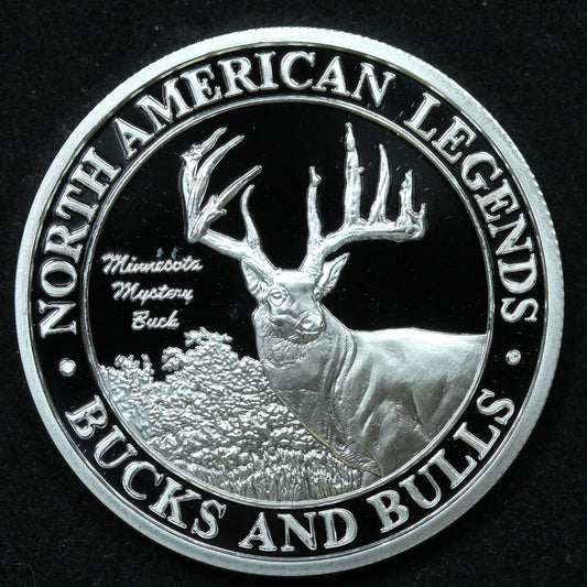 1 oz .999 Fine Silver - North American Hunting Club - Minnesota Mystery Buck w/ Capsule