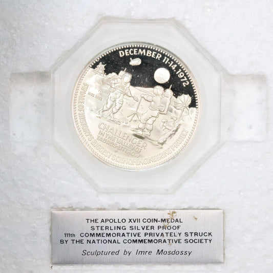 National Comm. Society - Apollo XVII Coin-Medal Sterling Silver Proof