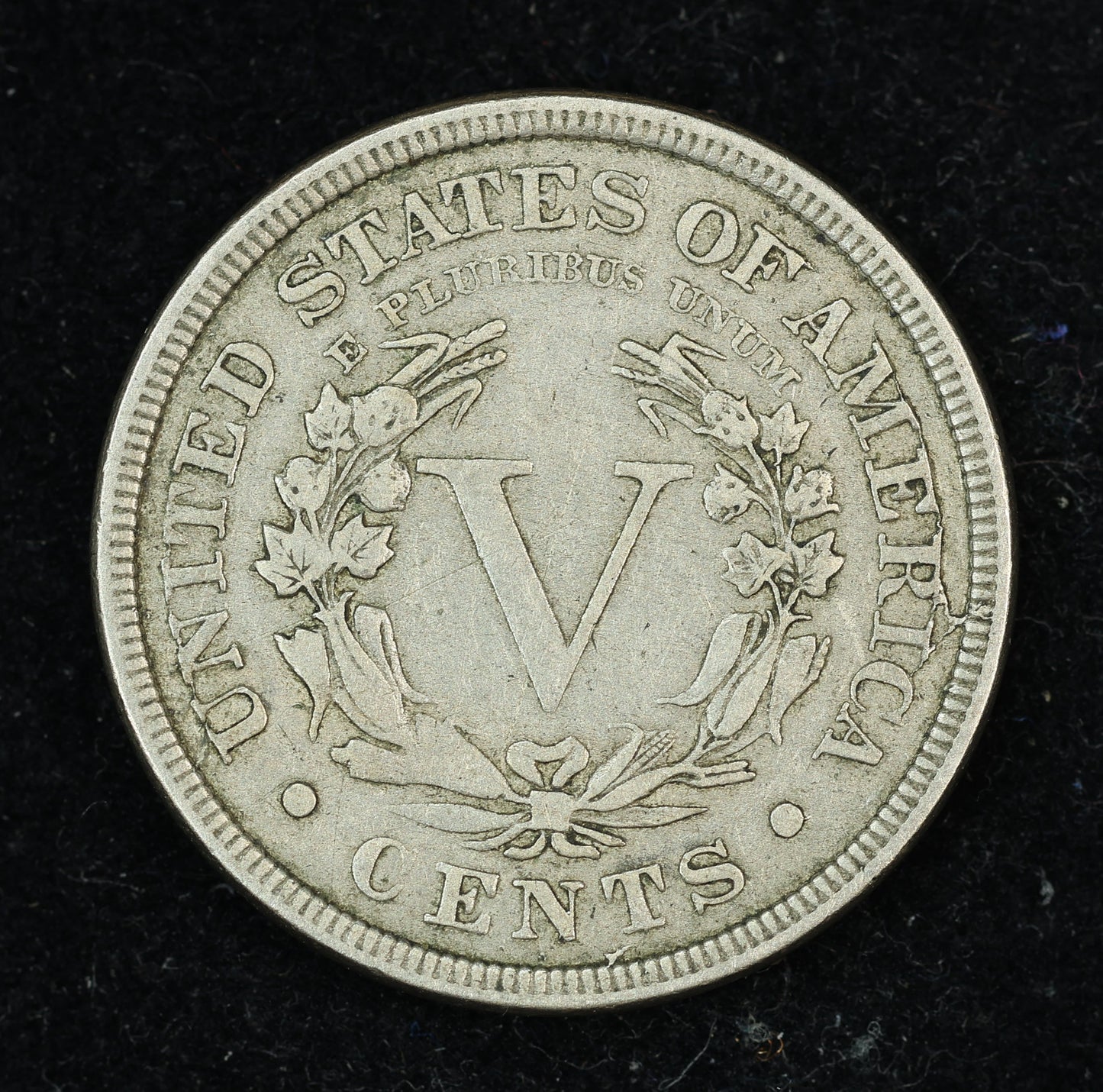 1883 V Nickel WITH CENTS Five Cent Coin 5c Liberty