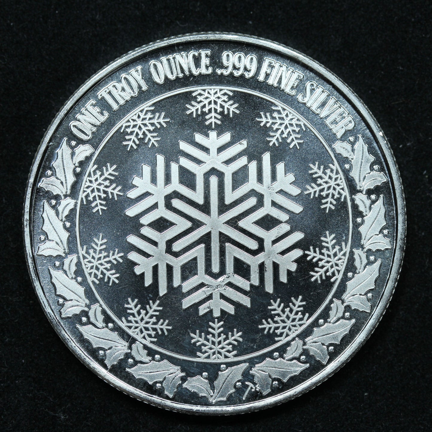 1 oz .999 Fine Silver Round Christmas Blessings Church White Snowflake w/ Capsule
