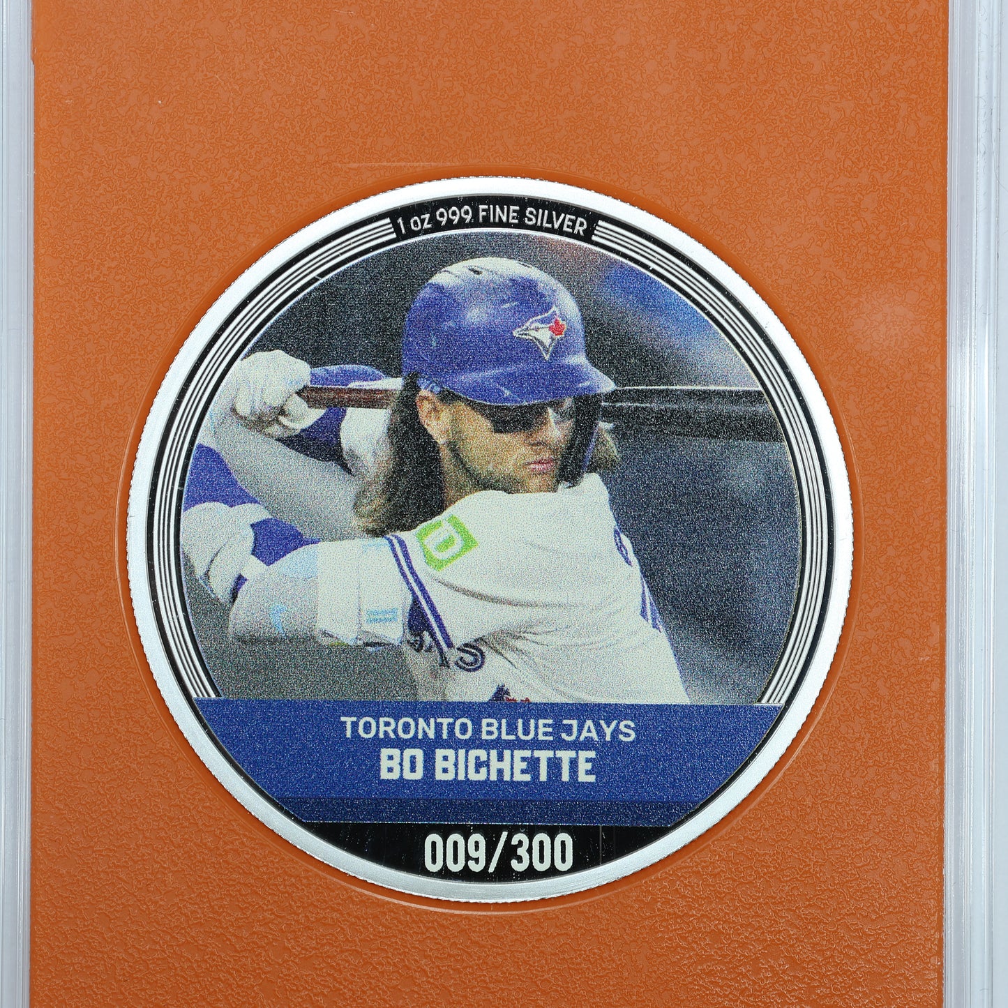 2024 Agoro Trading Coins MLB Bo Bichette 009/300 Topaz (Orange) 1 oz Silver Coin