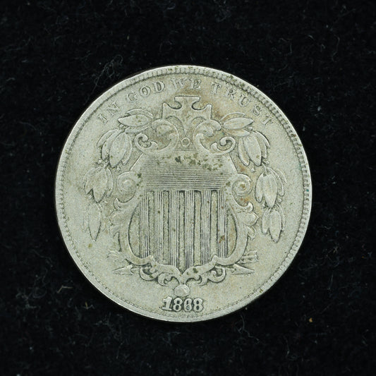 1868 Shield Nickel 5 Cents 5c Five Cents No Rays