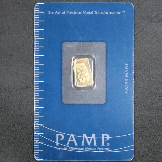 1 gram Gold Bar PAMP Suisse Lady Fortuna .9999 Fine (In Assay)