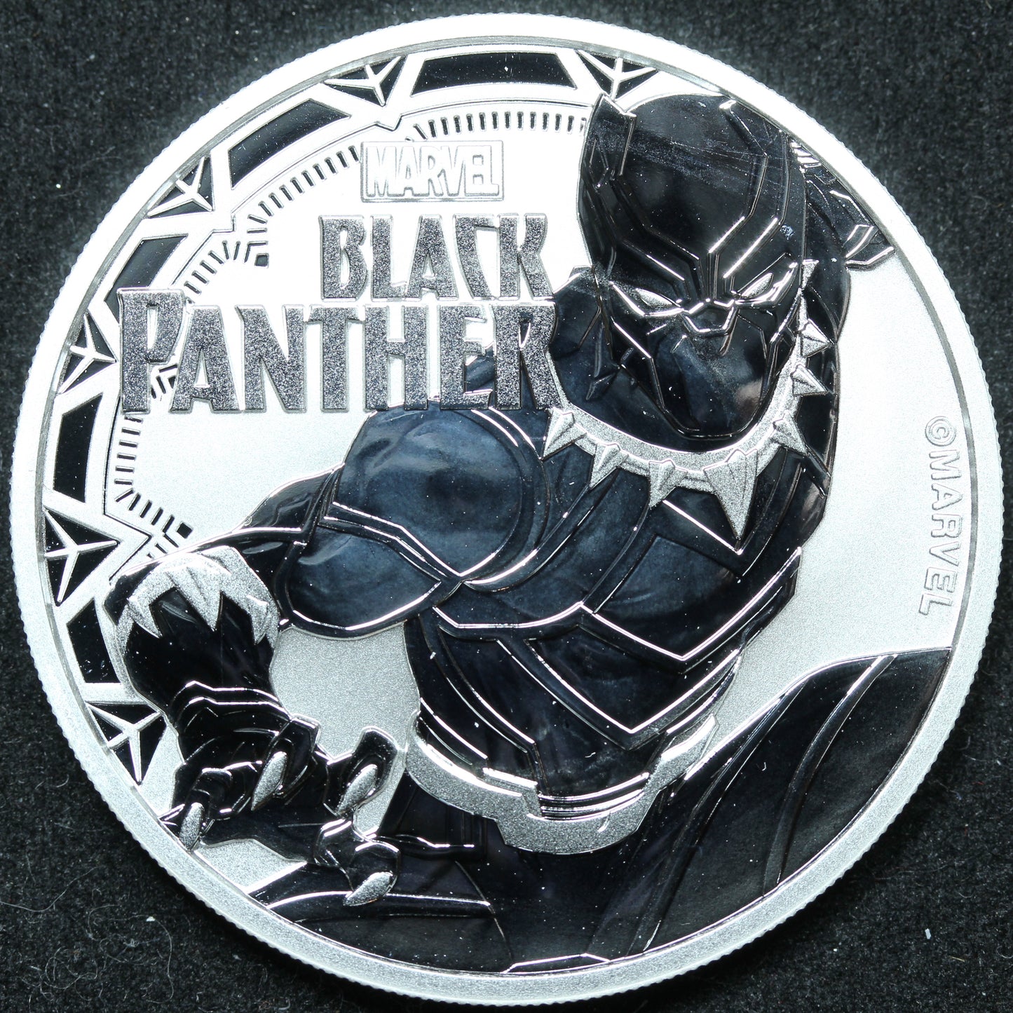 2018 Tuvalu 1 oz .999 Fine Silver - Black Panther Marvel BU w/ Capsule