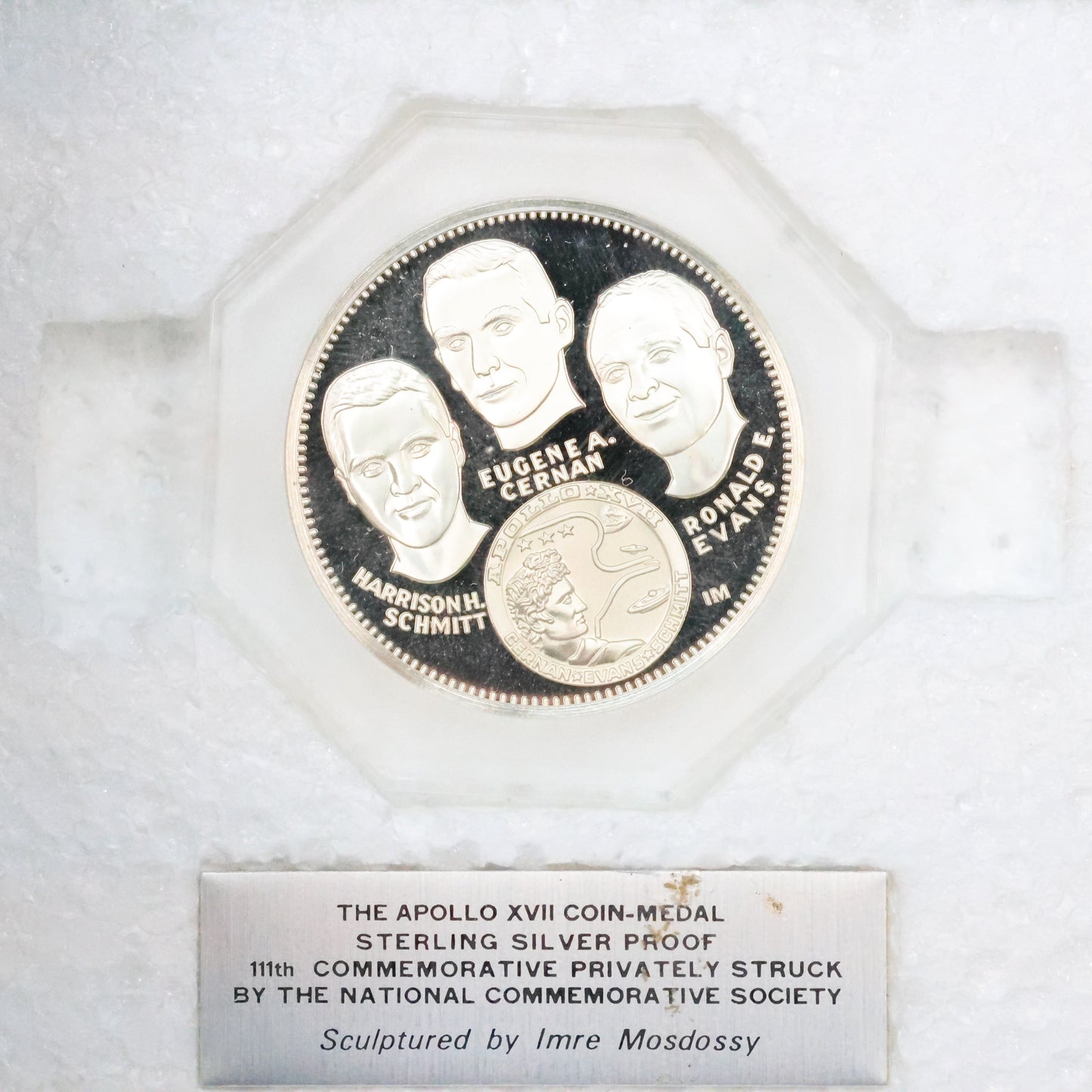 National Comm. Society - Apollo XVII Coin-Medal Sterling Silver Proof