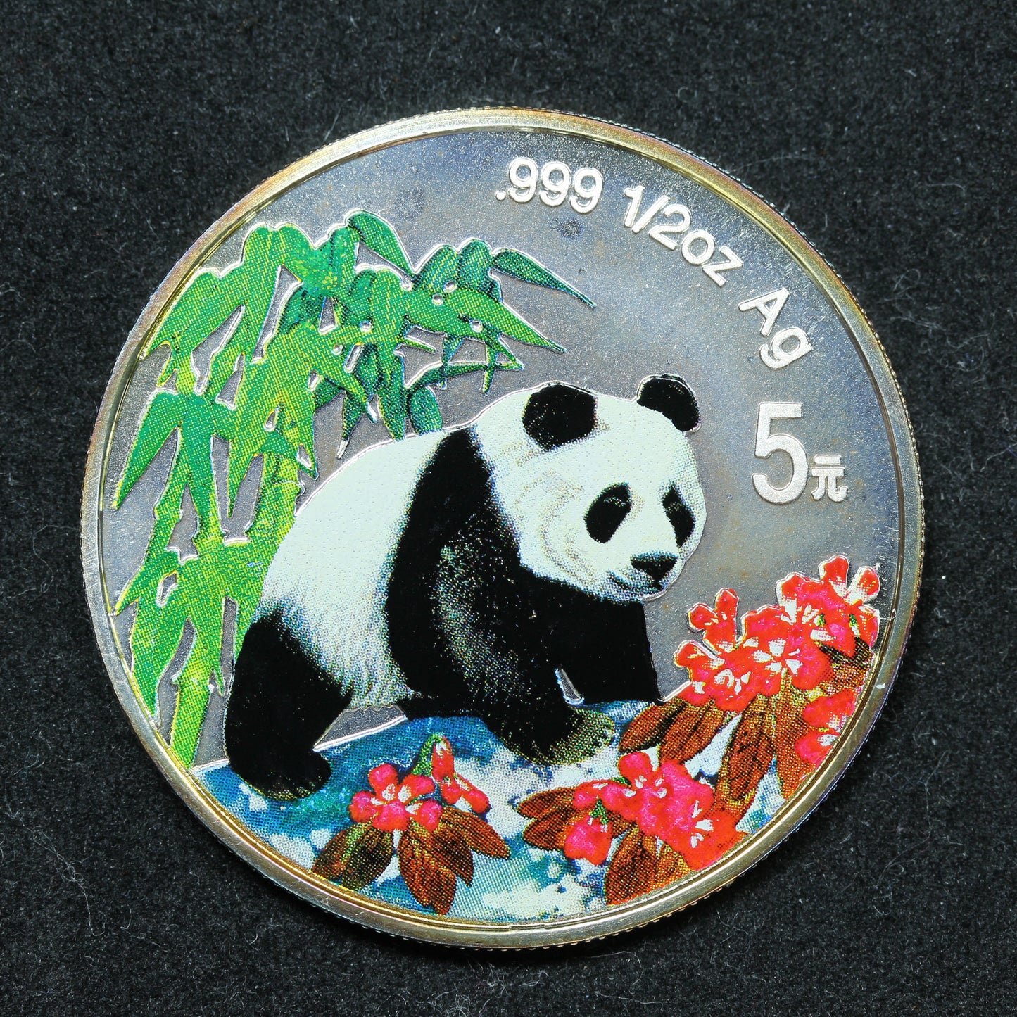 1997 1/2 oz .999 Fine 5 Yuan Silver Chinese Panda Colorized - w/ Capsule