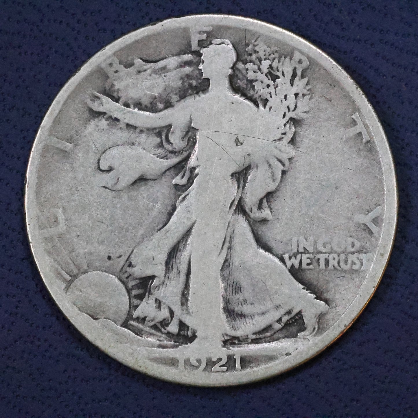 1921 D (Denver) Walking Liberty Silver Half Dollar 50c