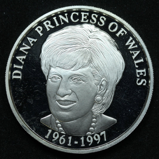 1 oz .999 Fine Silver - Diana Princess of Wales 1961-1997 - Beloved England's Rose