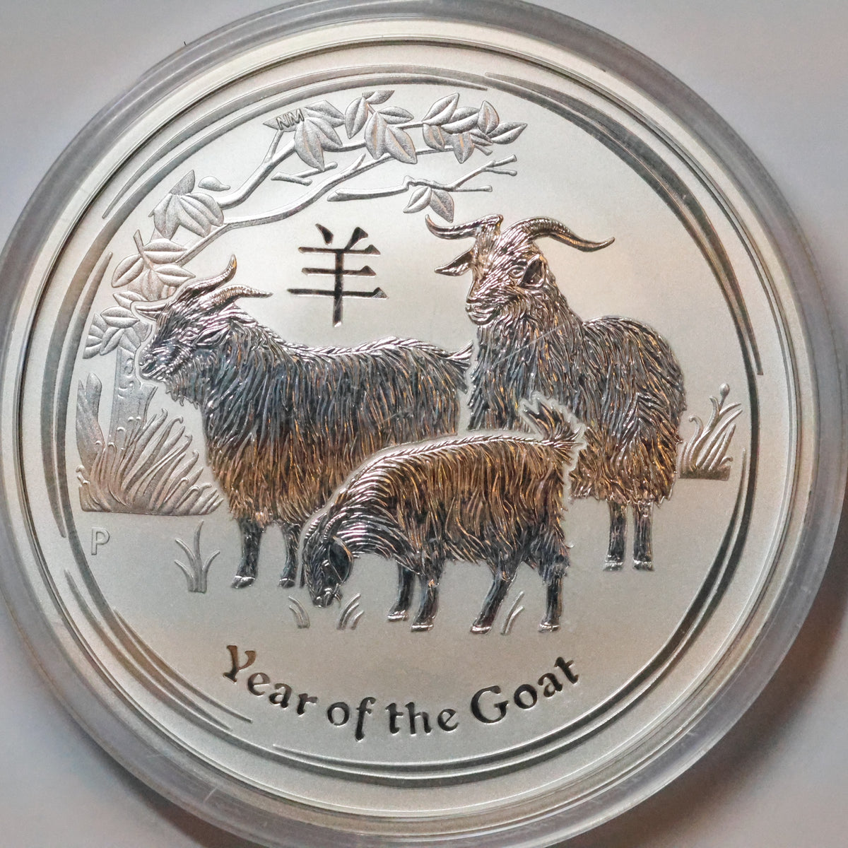 2015 2 oz Silver .9999 Fine Silver Australian Lunar Goat $2 Coin w/ Capsule