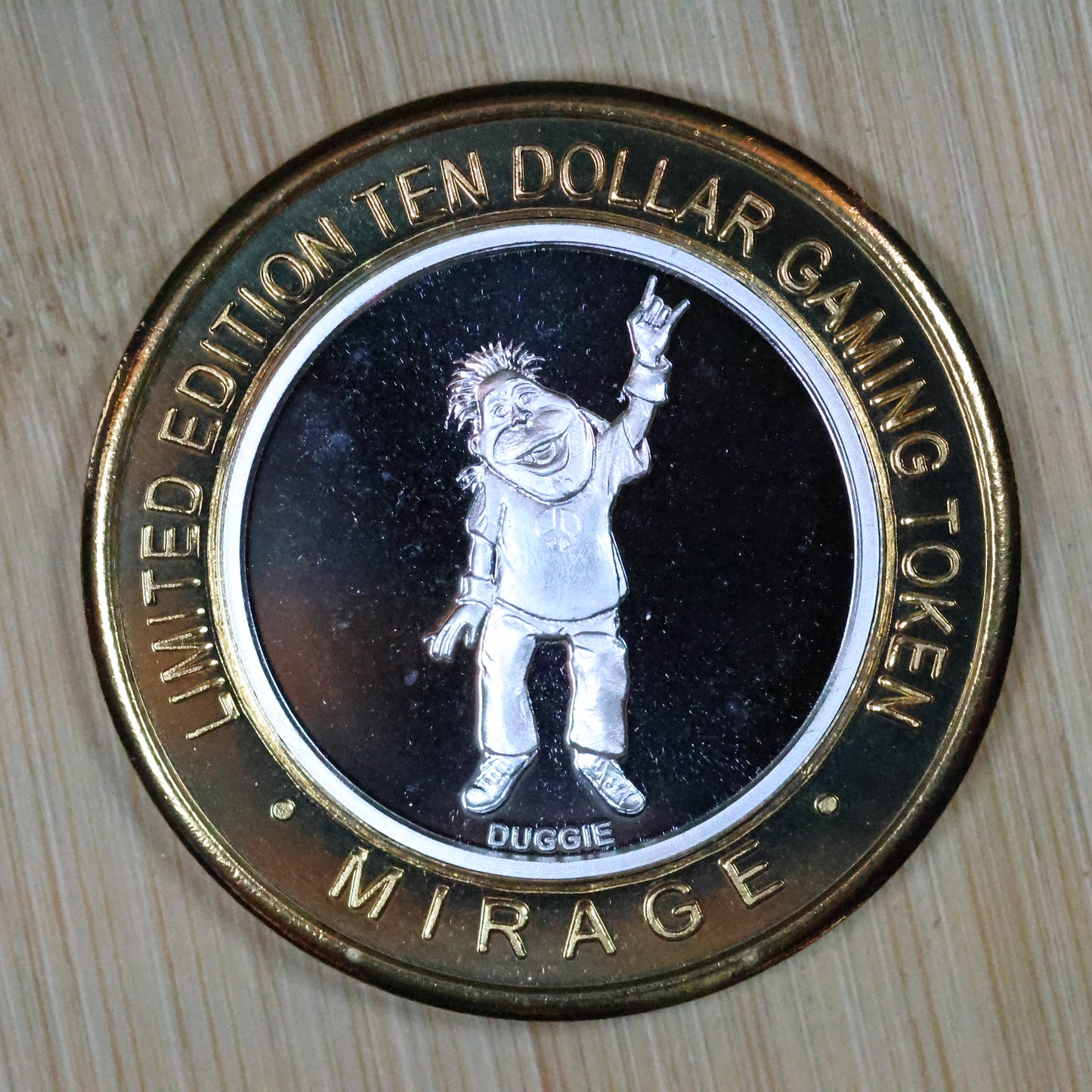 Mirage $10 Gaming Casino Token - .999 Fine Silver - Terry Fator - Duggie w/ Capsule