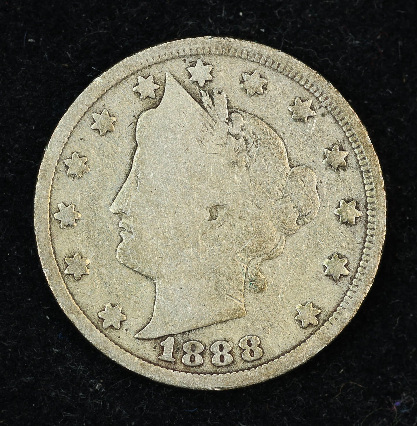 1888 5c Liberty V Nickel Five Cent Coin