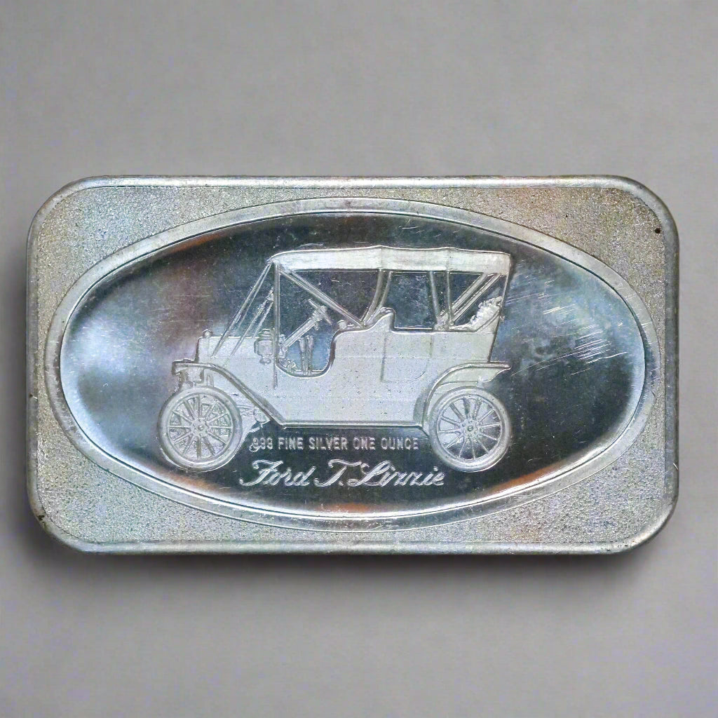 1 oz .999 Fine Silver Art Bar Ingot - Ford T. Lizzie