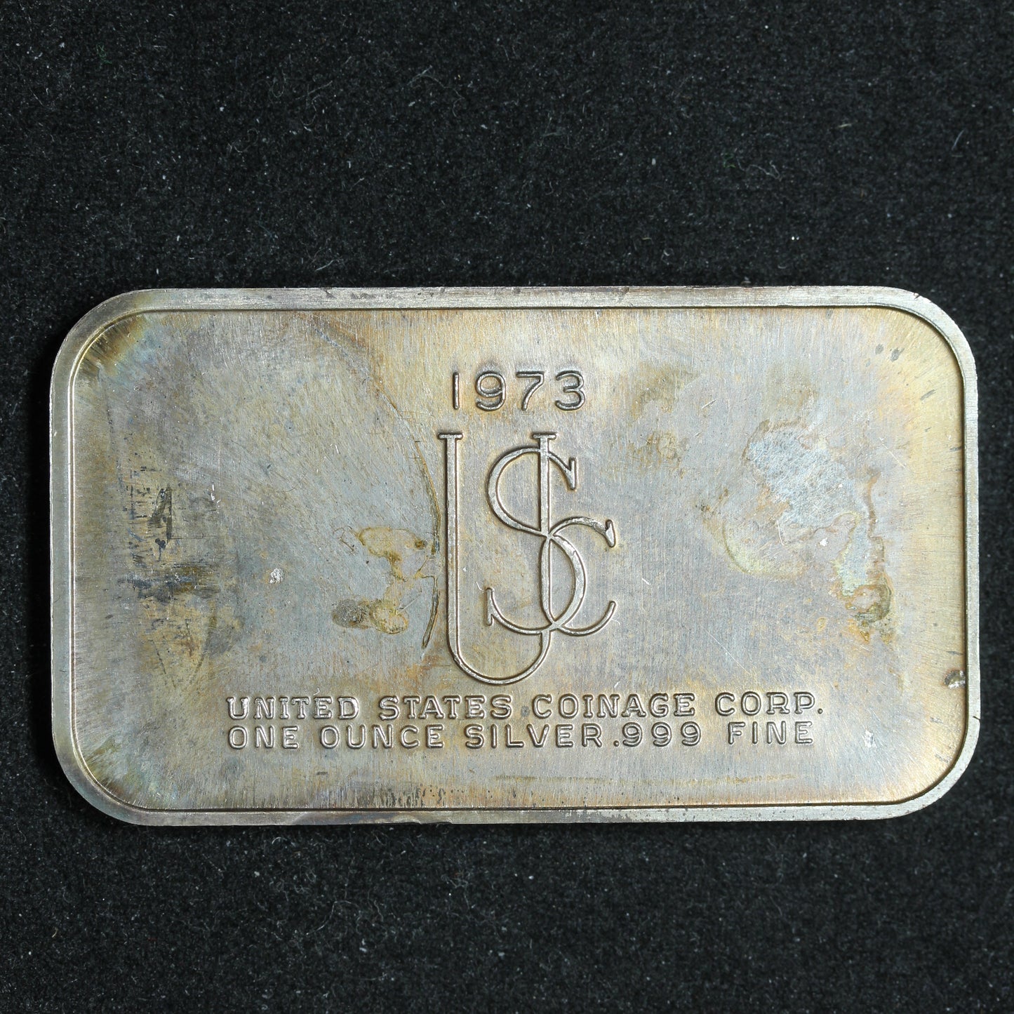 1 oz .999 Fine Silver Bar - 1973 United States Coinage Corp Washington Crossing the Delaware (#2)