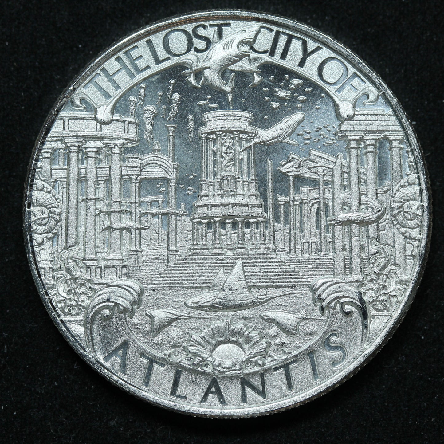 1 oz .999 Fine Silver Round - Lost City of Atlantis POSEIDON Ocean Emperor w/ Capsule