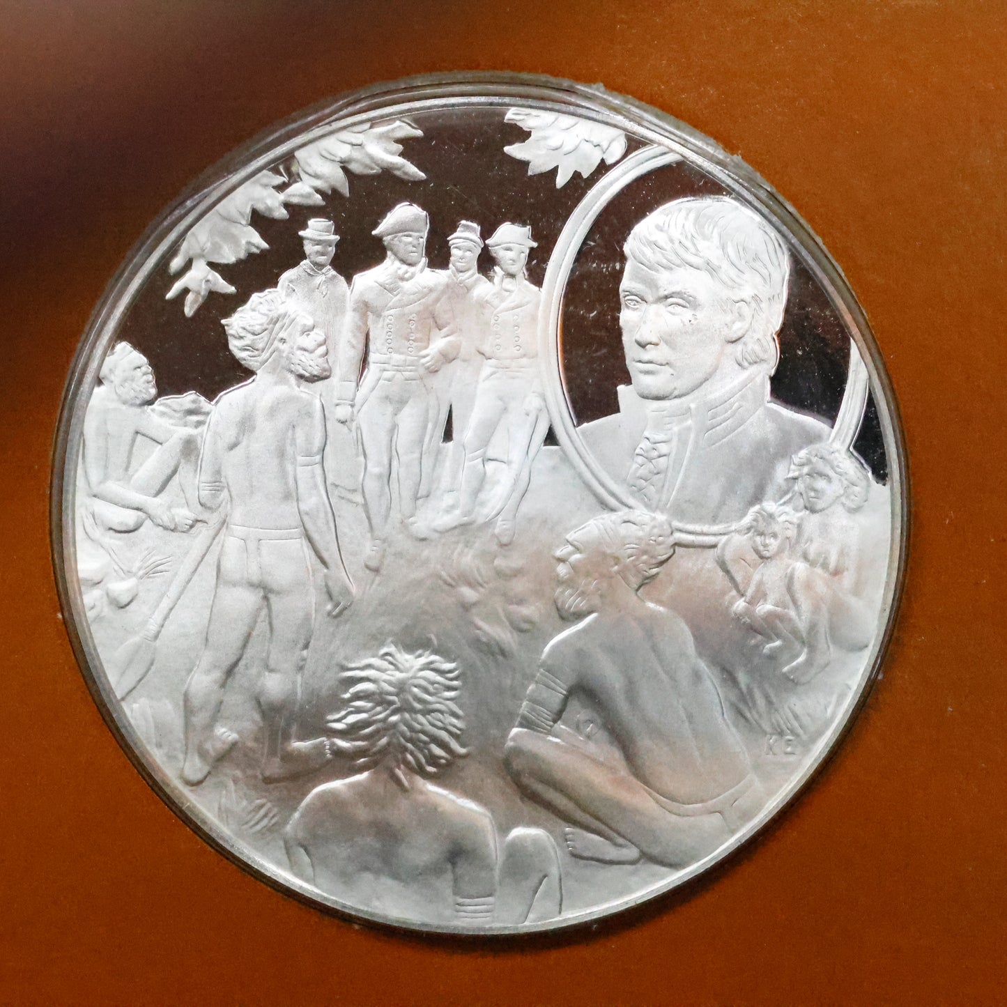 Franklin Mint The Great Explorers STERLING SILVER Art Round - Matthew Flinders