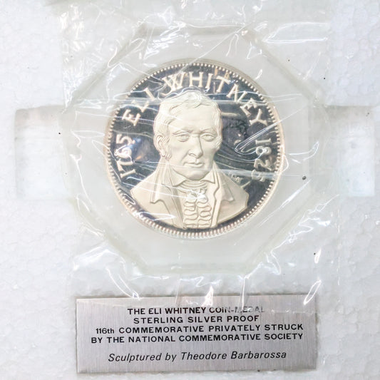 National Comm. Society - Eli Whitney Coin-Medal Sterling Silver Proof