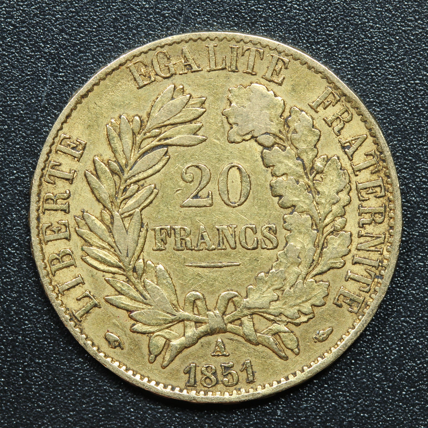 1851 A French Gold 20 Francs Liberty Head - KM#762