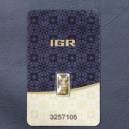 Half 0.5 1/2 g gram Gold Bar IGR Istanbul Gold Refinery .9999 Fine (In Assay)