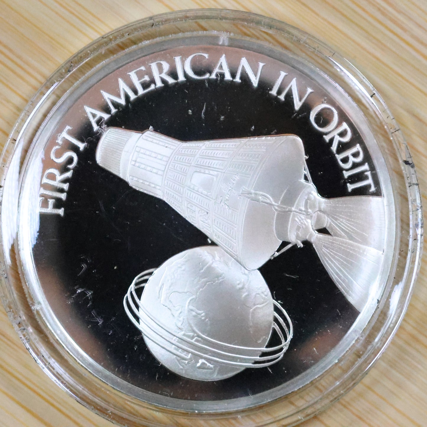 Franklin Mint American Space Flight Medal - Mercury 6 Sterling Silver Proof w/ Capsule