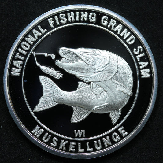 1 oz .999 Fine Silver - National Fishing Grand Slam - Muskellunge w/ Capsule