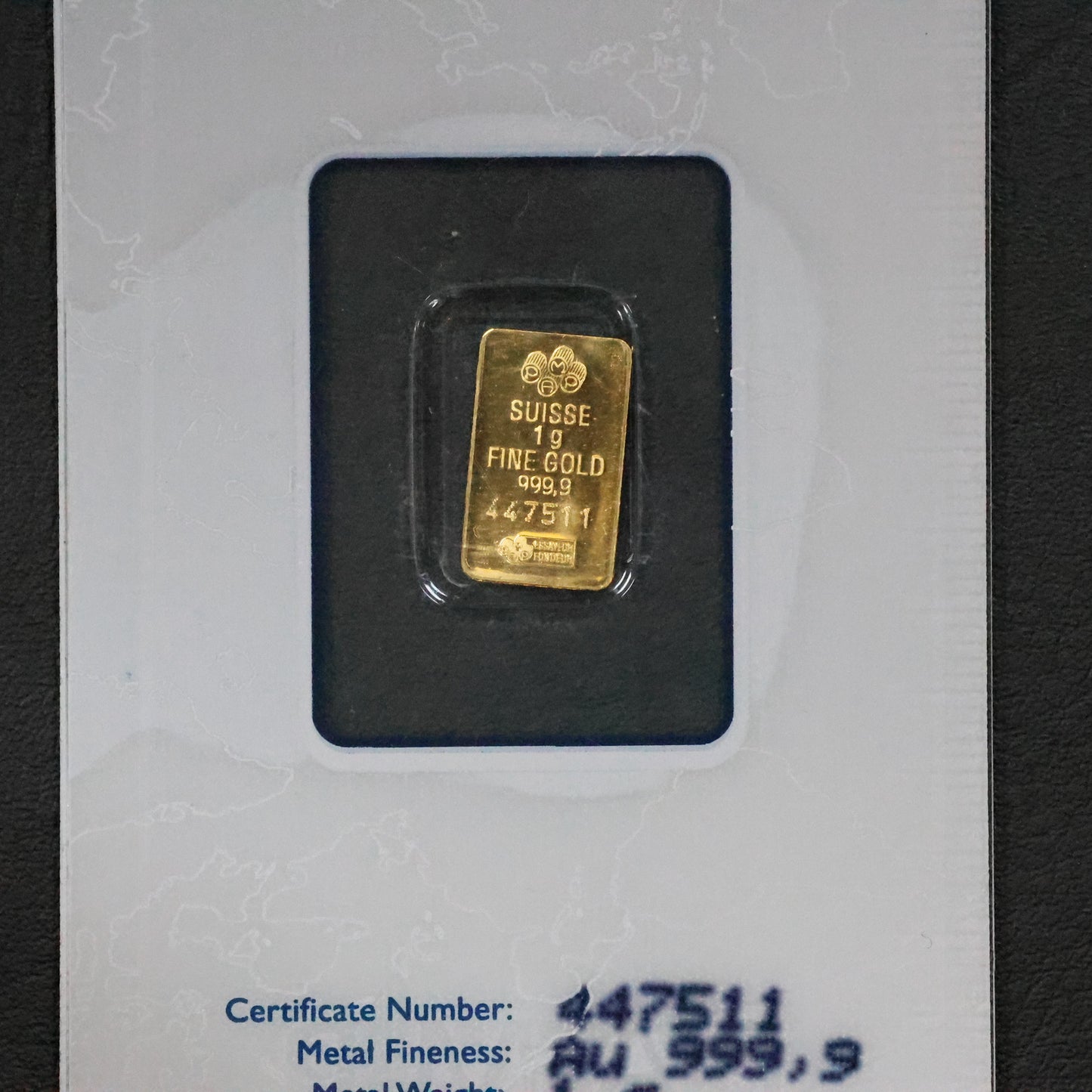 1 gram Gold Bar PAMP Suisse Lady Fortuna .9999 Fine (In Assay)