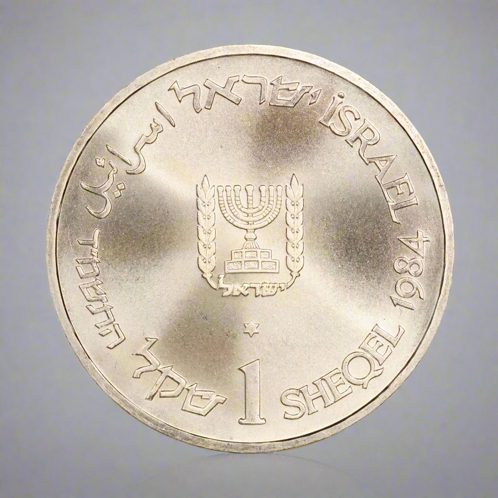 1984 Israel 1 Sheqel Silver .850 - Israel's Brotherhood 14.4g 30mm