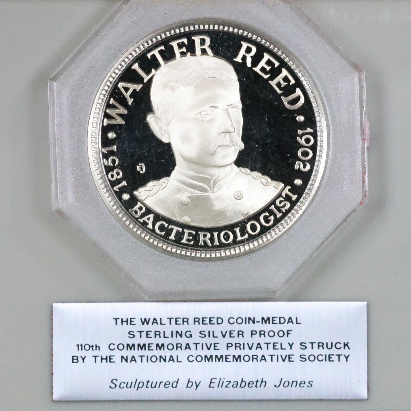 National Comm. Society - Walter Reed Coin-Medal Sterling Silver Proof