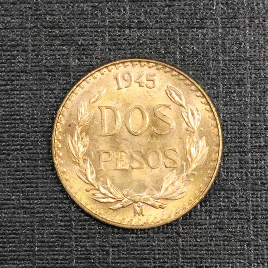 1945 2 Pesos Dos Pesos Mexico Gold Coin