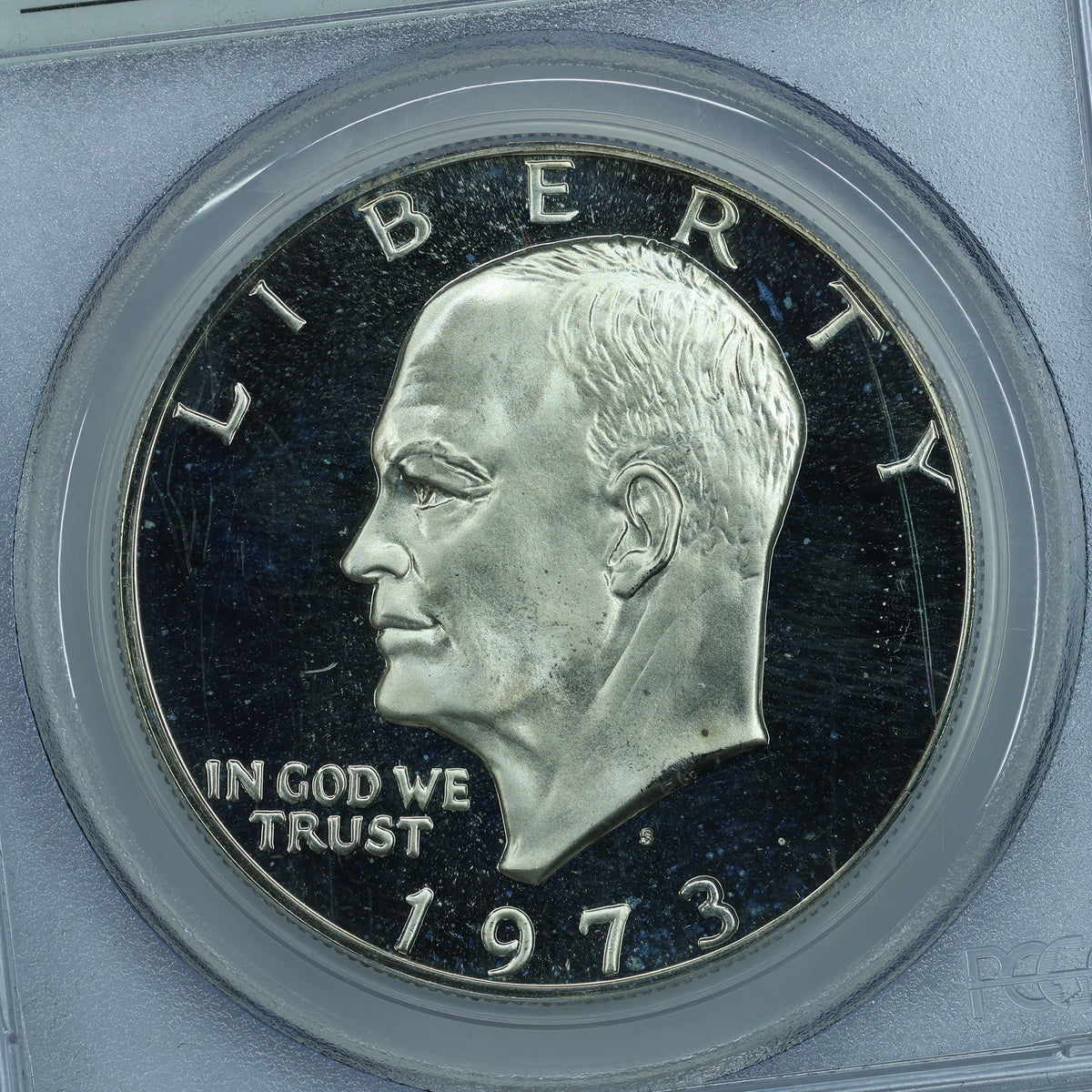 1973 S (San Francisco) Eisenhower Silver Dollar $1 - PCGS MS69 DCAM Miles Standish