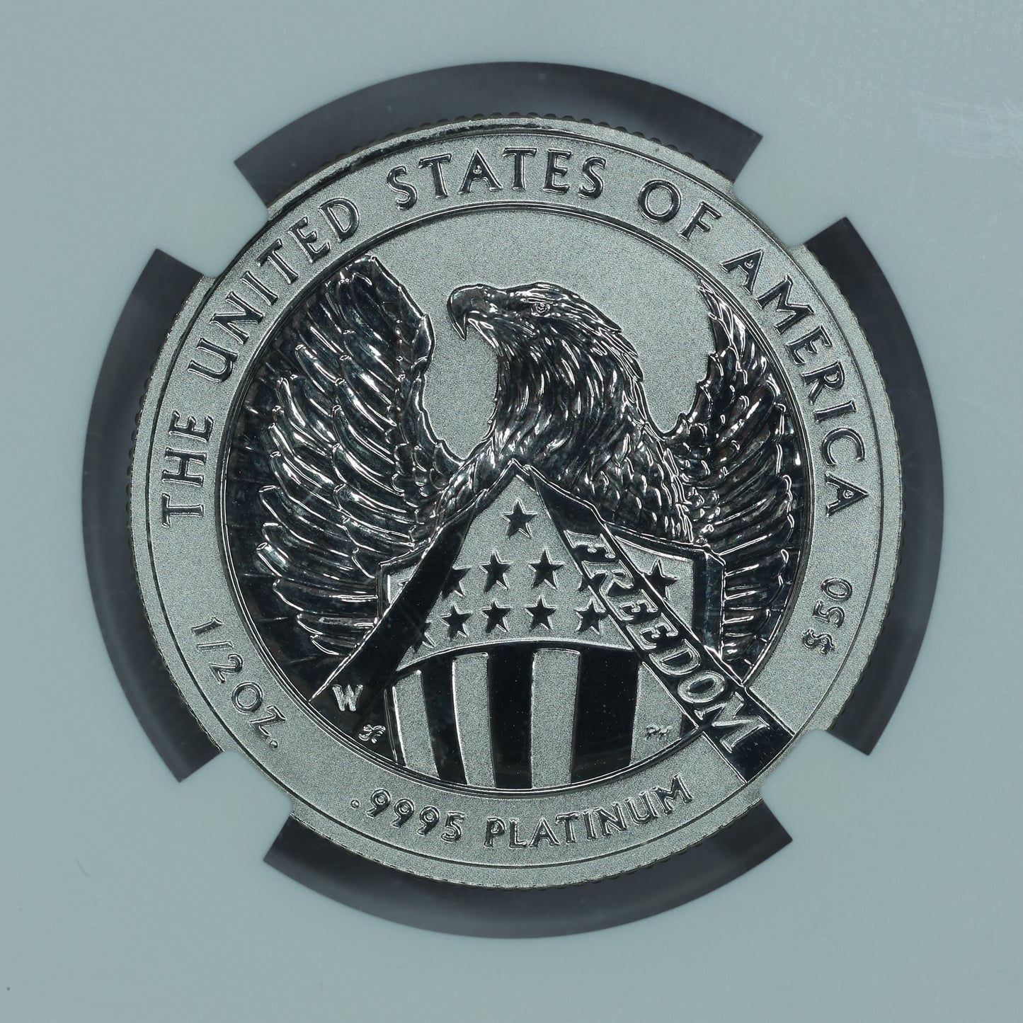2007-W 1/2 oz $50 Platinum American Eagle Coin 10th Anniv. - NGC Reverse PF 70