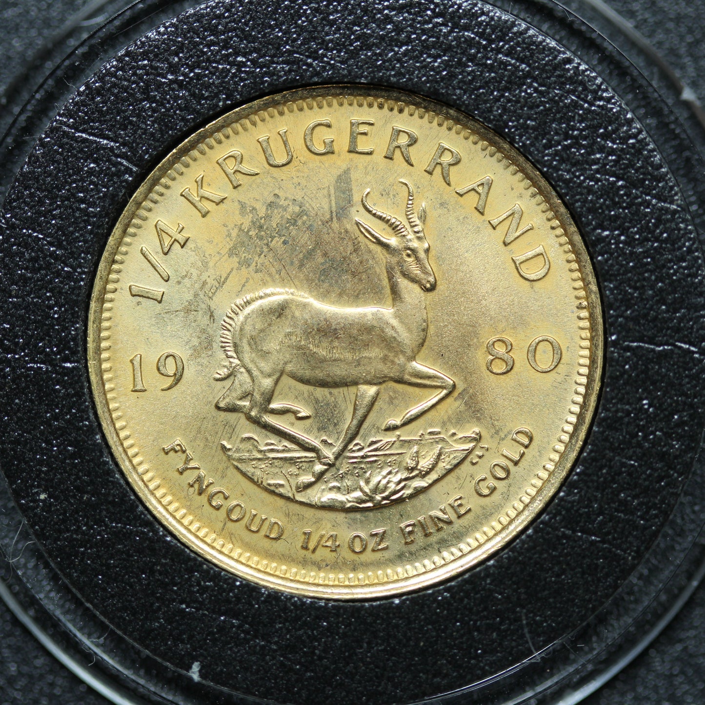 1980 1/4 oz South African Gold Krugerrand Bullion Coin w/ Capsule (#5)