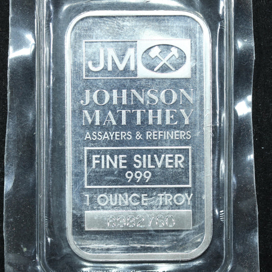 1 oz .999 Silver Bar - Johnson Matthey - Sealed #B982760