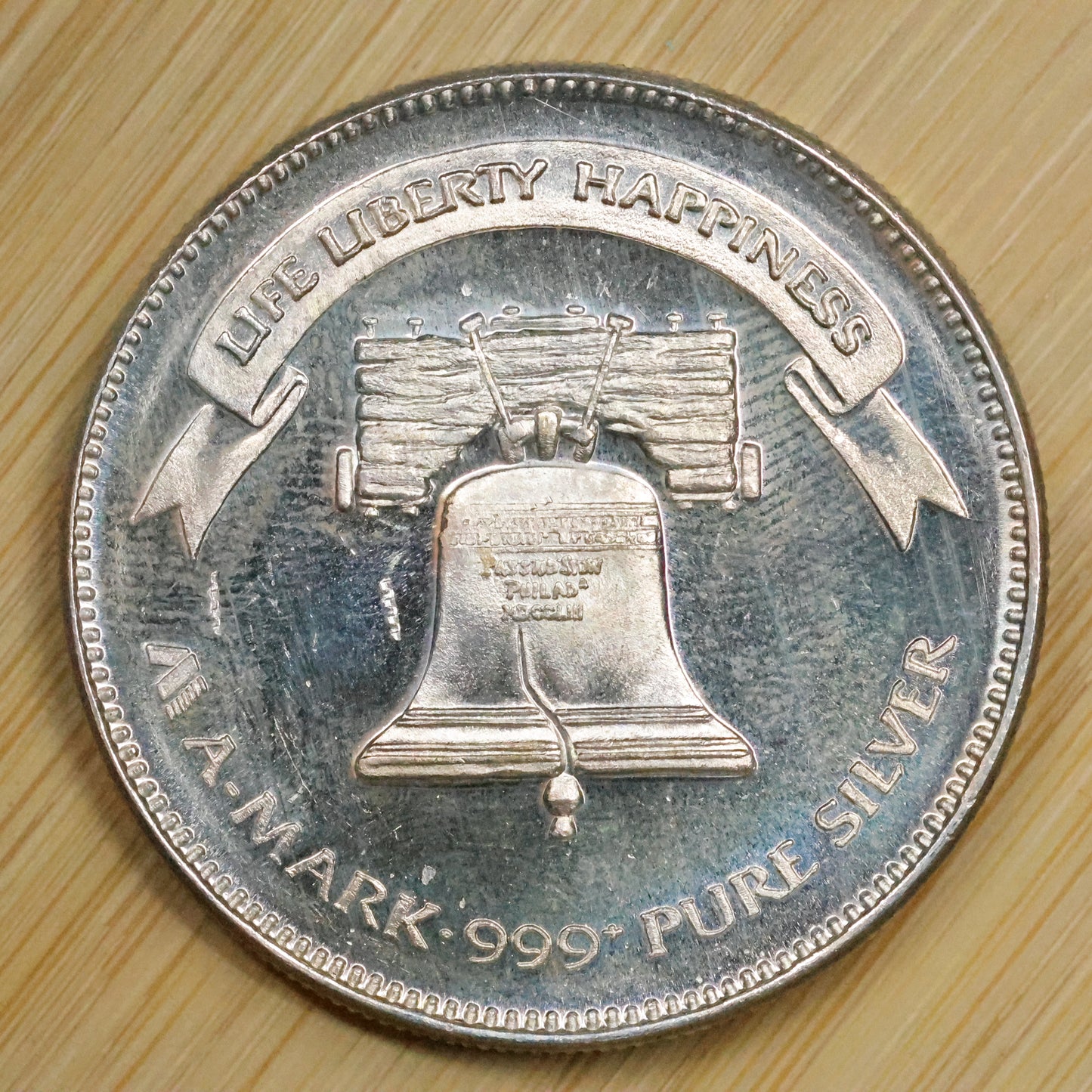 1982 A-Mark Life Liberty Happiness 1 oz Silver Round .999 Fine