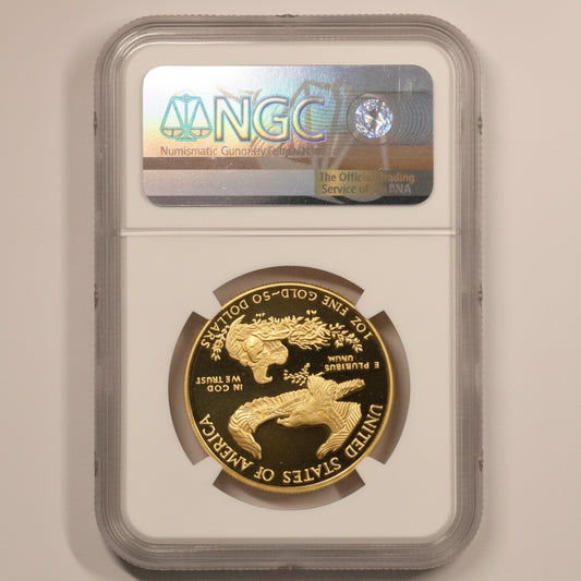 1987 W $50 1 Oz Gold Eagle Proof NGC PF70UCAM Signed Don Everheart