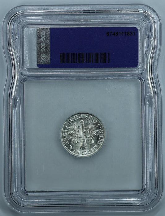 1961 Roosevelt Dime 10c - ICG Brilliant Uncirculated BU