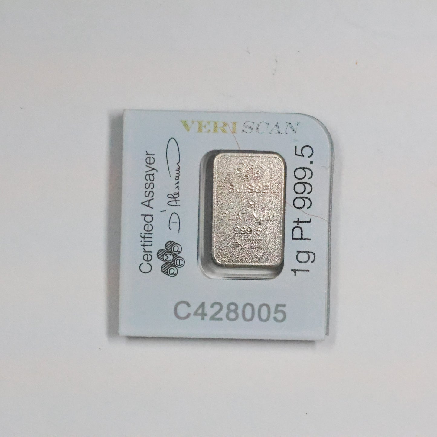 PAMP Suisse 1 Gram Platinum Bar .9995 Sealed in Assay