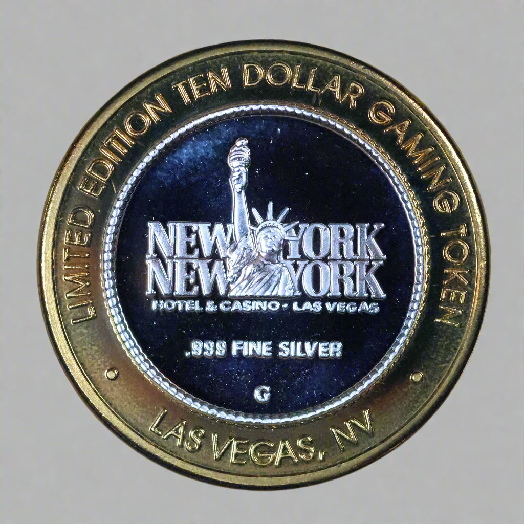 New York New York $10 Gaming Casino Token - .999 Fine Silver - Rita Rudner w/ Capsule