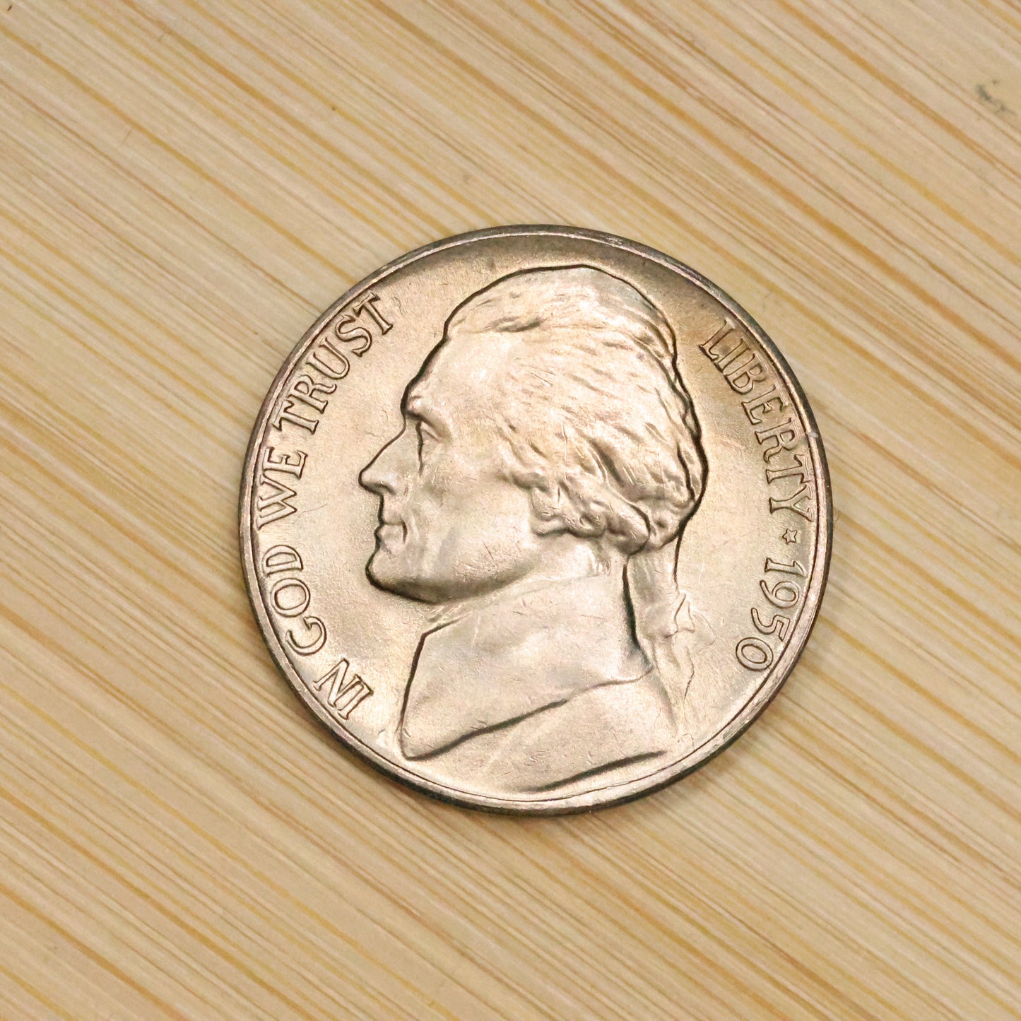 1950 D Jefferson Nickel 5c